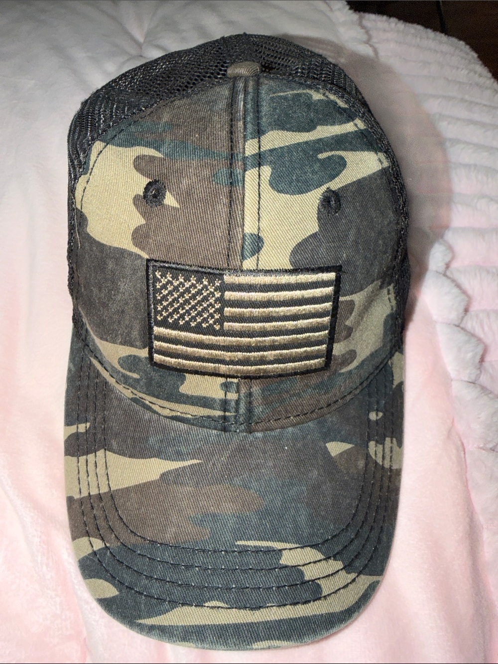 Camo American Flag Trucker Hat - Men's Casual Cap